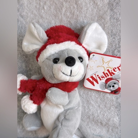 Vintage Sears 2001 Festive Plush Mouse Beanbag Stuffie with Santa Hat. NWT - Picture 2 of 13